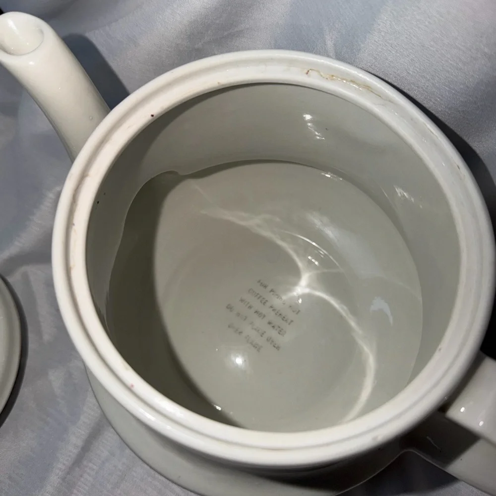 Vintage Drip-O-lator Ceramic Coffee/Teapot - Enterprise Aluminum Co. - Floral - Picture 7 of 12